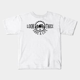 Look Twice Save A Life Cafe Racer Kids T-Shirt